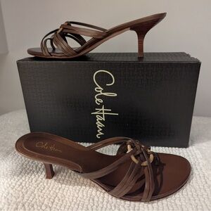 Cole Haan Women's Elegant Brown Heeled Sandals